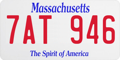MA license plate 7AT946