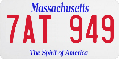 MA license plate 7AT949