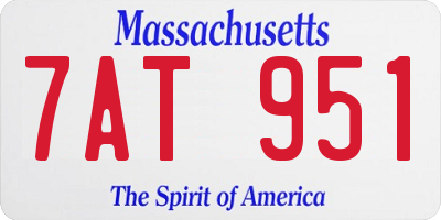 MA license plate 7AT951