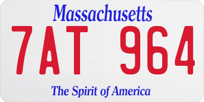 MA license plate 7AT964
