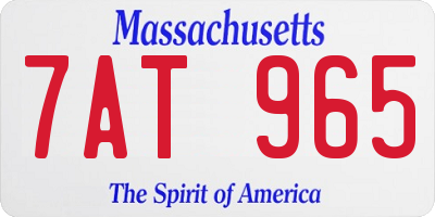 MA license plate 7AT965
