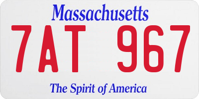 MA license plate 7AT967