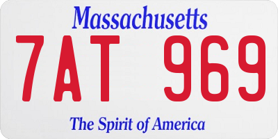 MA license plate 7AT969