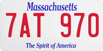 MA license plate 7AT970