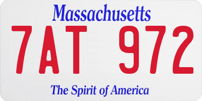 MA license plate 7AT972