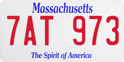 MA license plate 7AT973