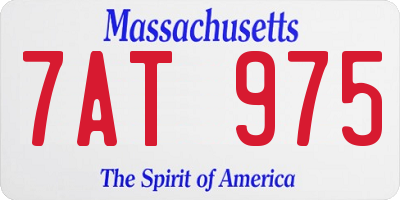 MA license plate 7AT975