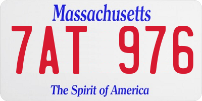 MA license plate 7AT976