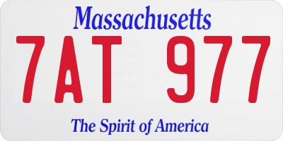 MA license plate 7AT977