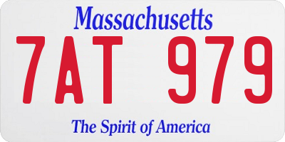MA license plate 7AT979
