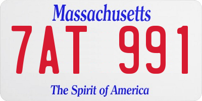 MA license plate 7AT991