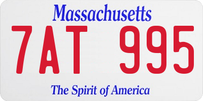 MA license plate 7AT995