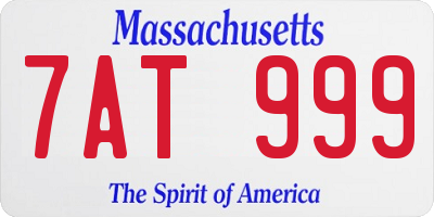 MA license plate 7AT999