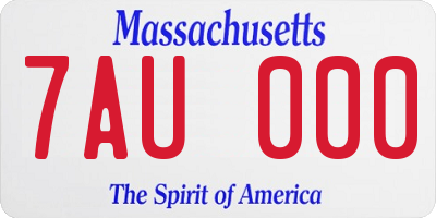 MA license plate 7AU000