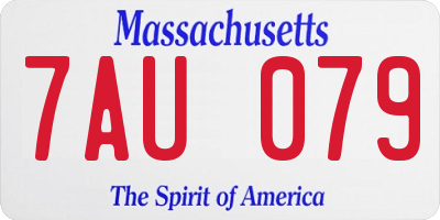 MA license plate 7AU079
