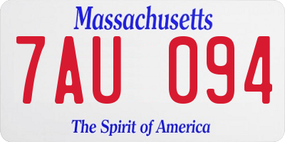 MA license plate 7AU094