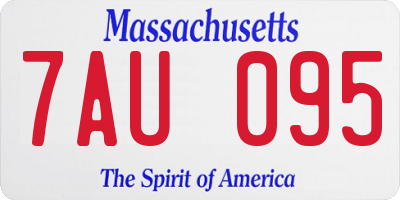 MA license plate 7AU095