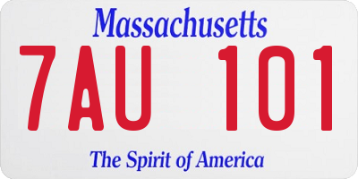 MA license plate 7AU101