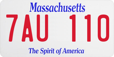 MA license plate 7AU110