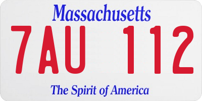 MA license plate 7AU112