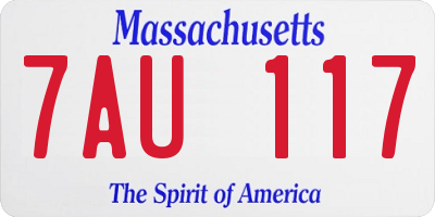 MA license plate 7AU117