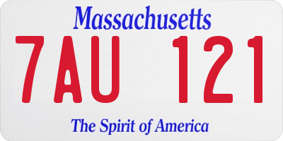 MA license plate 7AU121