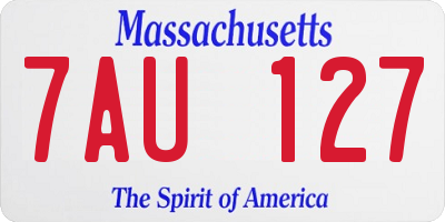 MA license plate 7AU127
