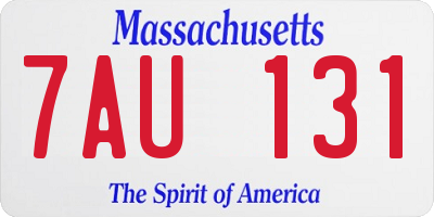 MA license plate 7AU131