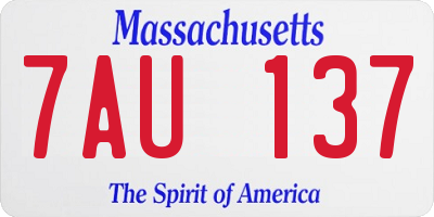 MA license plate 7AU137