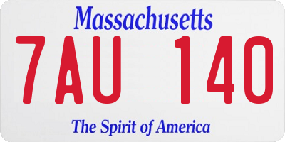 MA license plate 7AU140