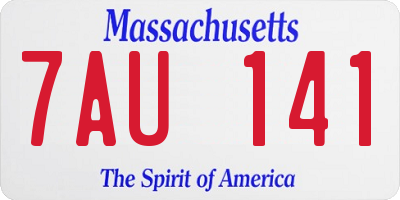 MA license plate 7AU141