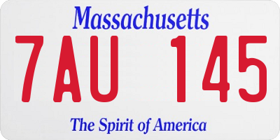 MA license plate 7AU145
