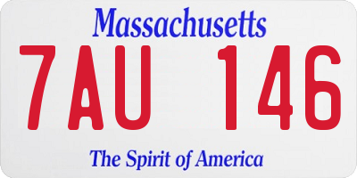 MA license plate 7AU146