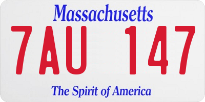 MA license plate 7AU147