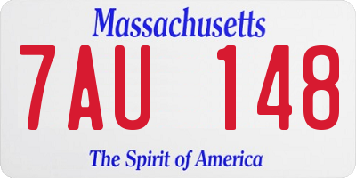 MA license plate 7AU148