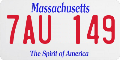 MA license plate 7AU149