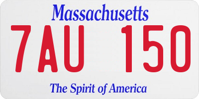 MA license plate 7AU150