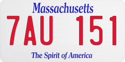 MA license plate 7AU151