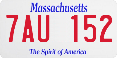 MA license plate 7AU152
