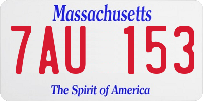 MA license plate 7AU153