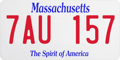 MA license plate 7AU157