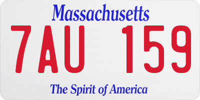 MA license plate 7AU159
