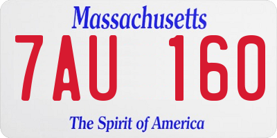 MA license plate 7AU160