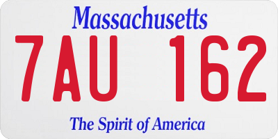 MA license plate 7AU162