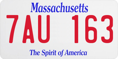 MA license plate 7AU163