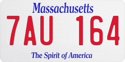 MA license plate 7AU164