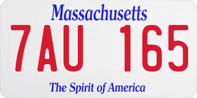 MA license plate 7AU165