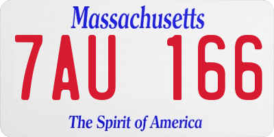 MA license plate 7AU166
