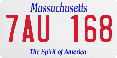 MA license plate 7AU168