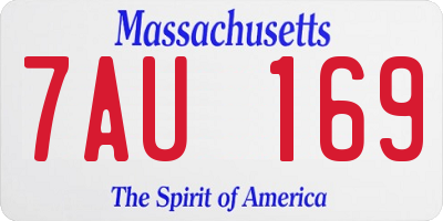 MA license plate 7AU169